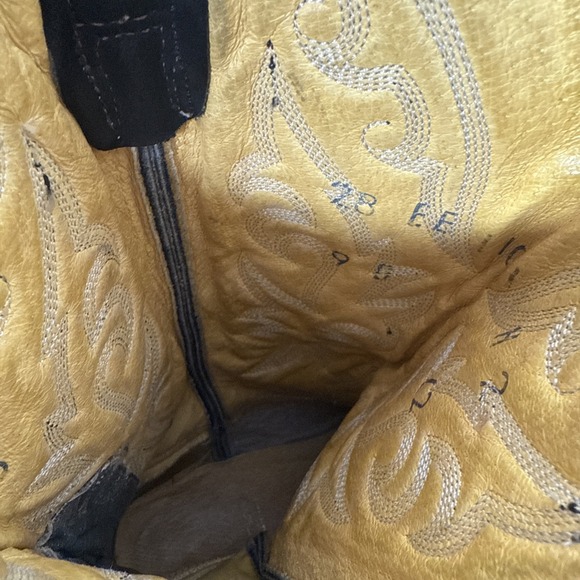 Rudel Western Cowboy Men's Size 9 EE Leather Boots Black Embroidered Stitched - Picture 9 of 9